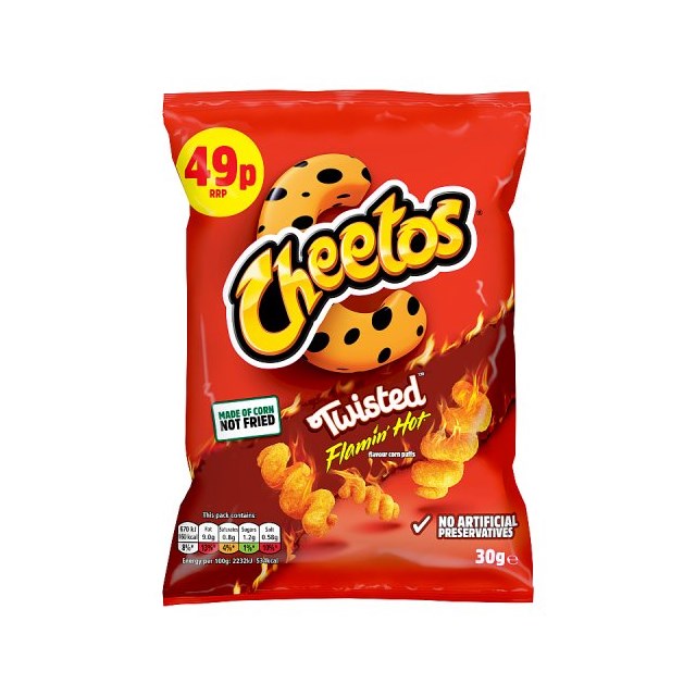 Walkers Cheetos Twisted Flamin Hot 30g 49p 30 Pack