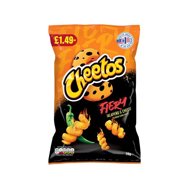 Walkers Cheetos Fiery Jalapeno & Cheese 70g 12 Pack £1.49
