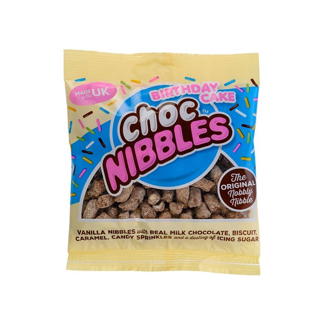 Nibbles Birthday Cake Choc 150g 12 Pack