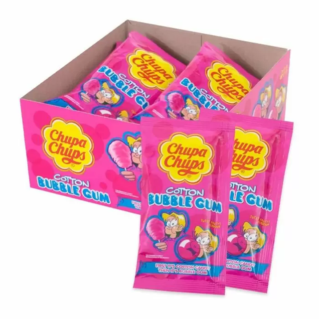 Chupa Chups Cotton Candy Bubble Gum 11g 12 pack