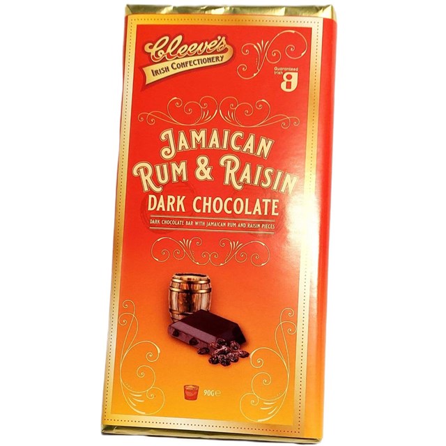 Cleeves Irish Dark Chocolate Rum & Raisin 80g 20 Pack