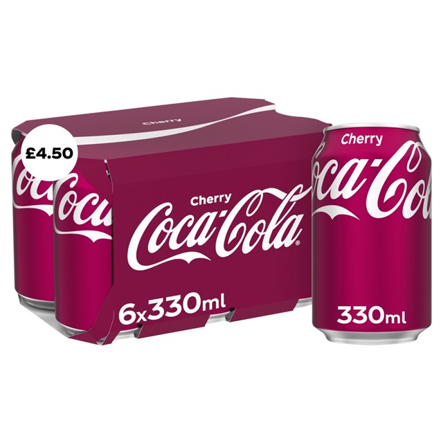 Coca Cola Cherry Cans 330ml 4 x 6 Pack £4.50