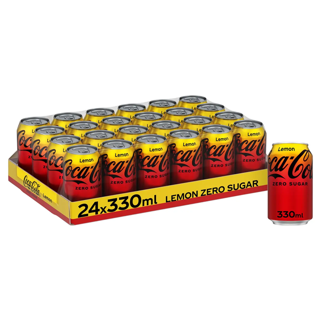 Coca Cola Lemon Zero Sugar Cans 330ml 24 Pack 100% Recyclable