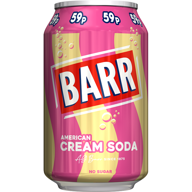 Barrs Cream Soda 330ml 59p (24 Pack)