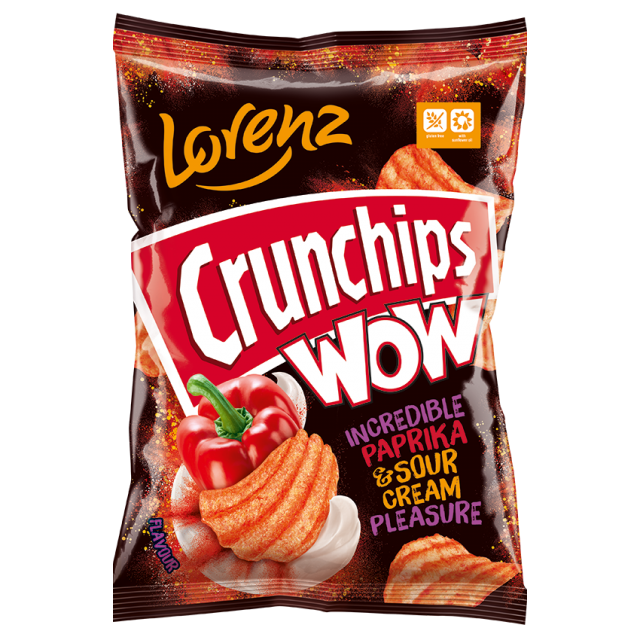 Lorenz Crunchips WOW Paprika & Sour Cream 80g (12 Pack)