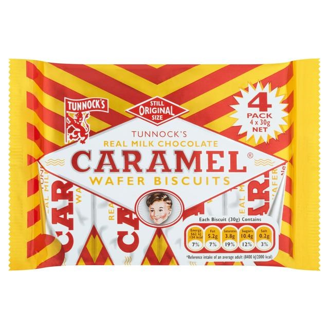 Tunnocks Caramel Wafers Covered in Sumtuous Milk Chocolate 20 x 4 Pack