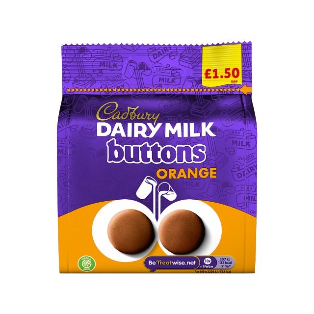Cadburys Dairy Milk Buttons Orange 85g 10 Pack £1.50