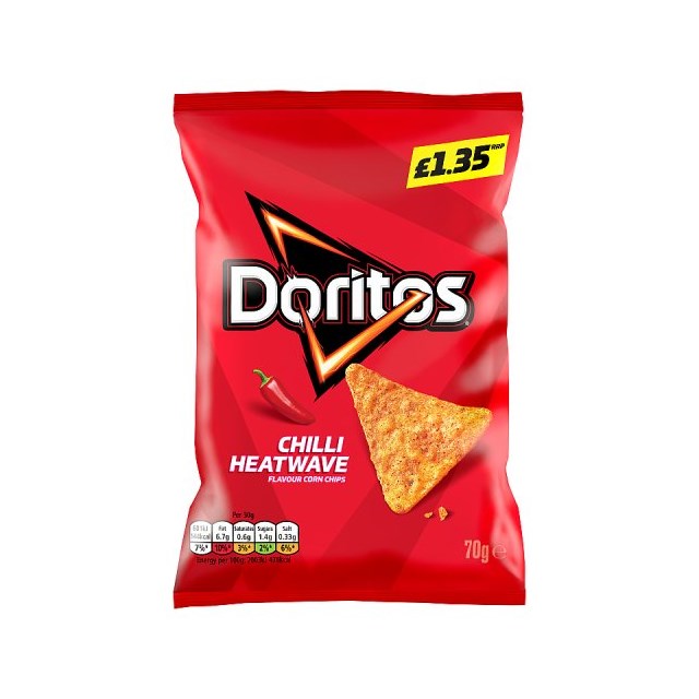 Walkers Doritos Chilli Heatwave 70g £1.35 (18 Pack)
