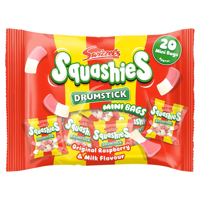 Swizzels Squashies Drumstick Mini Bags 280g 10 x 20 x 14g Packs 200 mini bags
