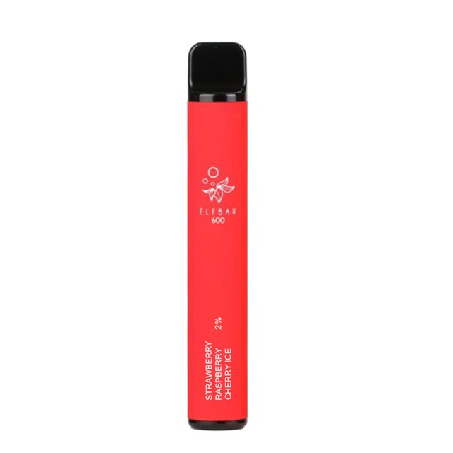 ELF BAR STRAWBERRY RASPBERRY CHERRY ICE DISPOSABLE POD 600 Puffs (10 Pack)