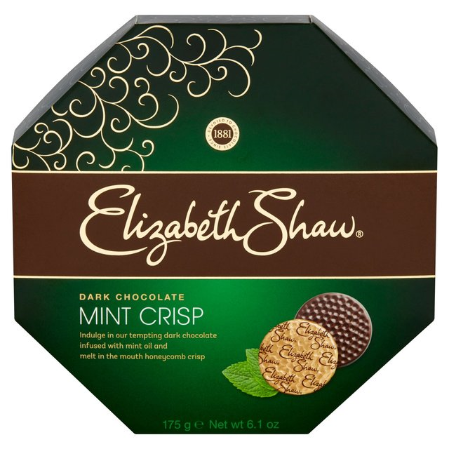 ELIZABETH SHAW MINT CRISP DARK CHOCOLATE 175g