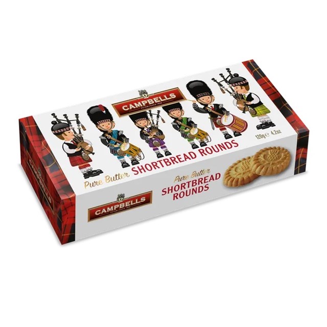 CAMPBELLS SHORTBREAD PIPERS CARTON 120g (24 PACK)