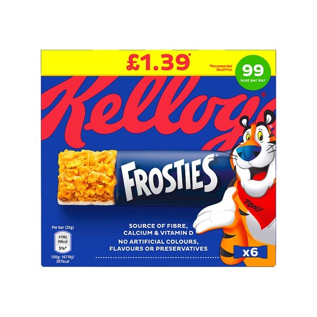 Kelloggs Frosties Cereal Bar 25g £1.39 (14 x  6 Pack)