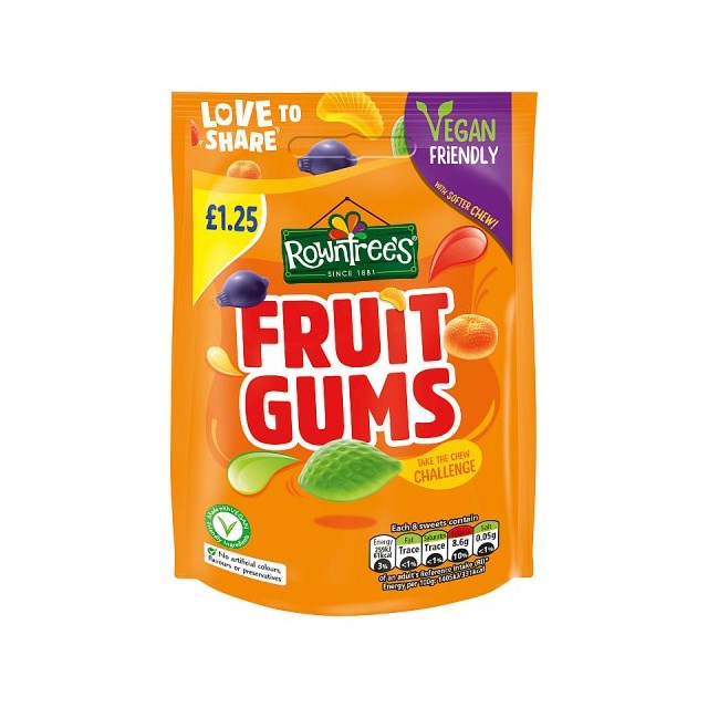 Rowntrees Fruit Gums 120g £1.25 (10 Pack)