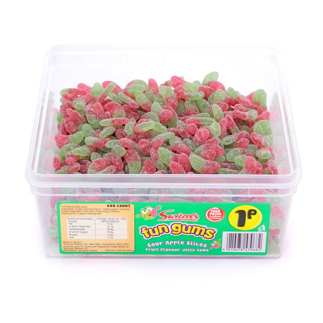 SWIZZELS TUBS 1P SOUR APPLE SLICES