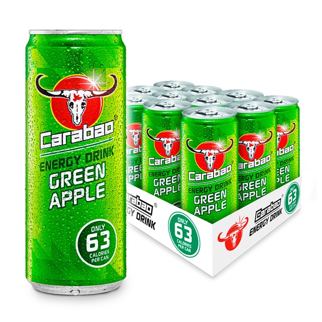 CARABAO ENERGY DRINK GREEN APPLE 330ml 69P (12 PACK)