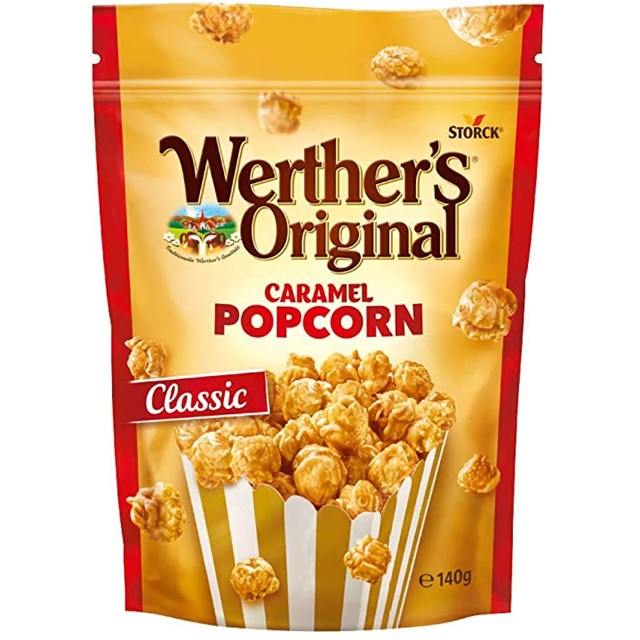 (GERMAN IMPORT) WERTHERS POPCORN CARAMEL 140g