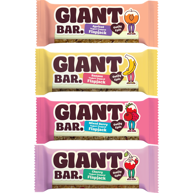 Giant Bar Flapjack YoghurtT Topped Mix 100g 20 Pack