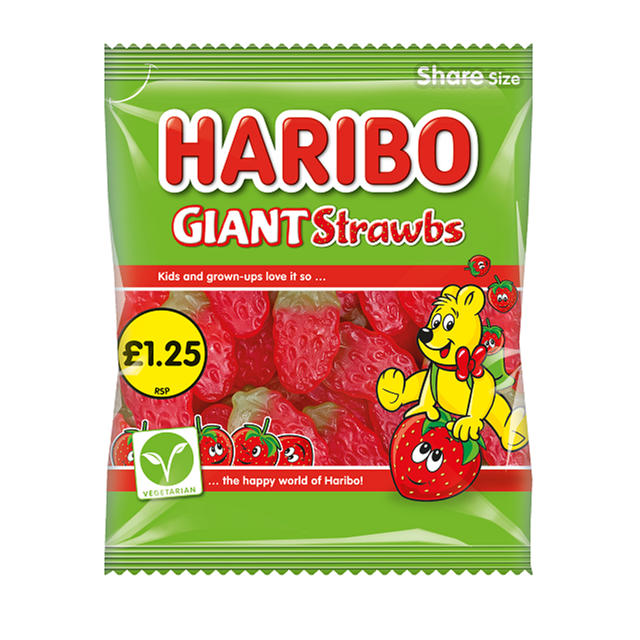 Haribo Giant Strawbs 140g £1.25 (12 Pack)