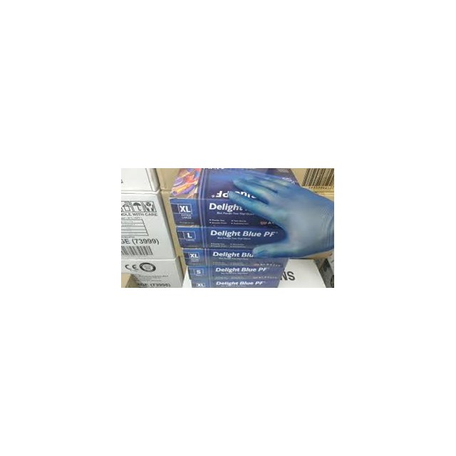 GLOVES BLUE VINYL - LARGE LATEX FREE