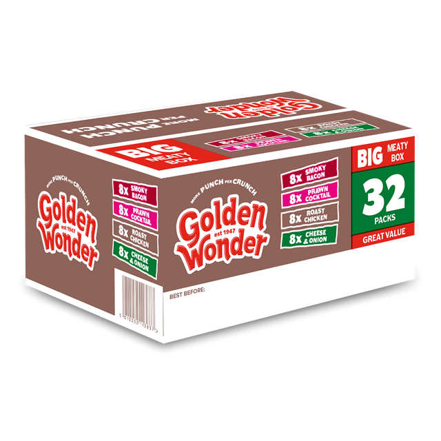 Golden Wonder Crisps Big Meaty Selection 25g 32 Pack