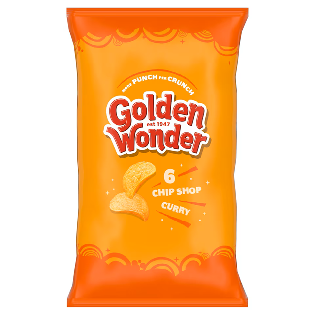 Golden Wonder Multipack Crisps Chip Shop Curry 25g 16 x 6 Pack