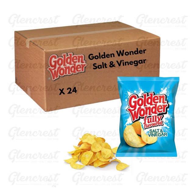 Golden Wonder Crisps Salt & Vinegar 25g 24 Pack