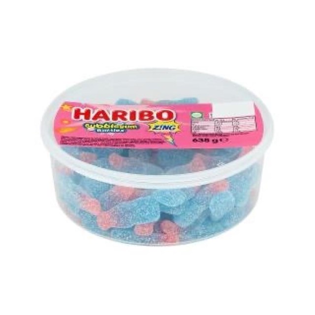 Haribo Tubs Bubblegum Bottles Zing 638g (75 Pieces)