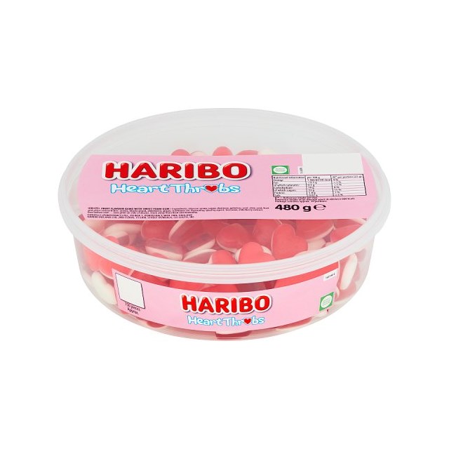 Haribo Tubs Heart Throbs 480g 150 Pieces