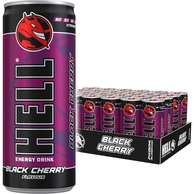 Hell Energy Drinks Black Cherry 250ml 24 Pack 79p