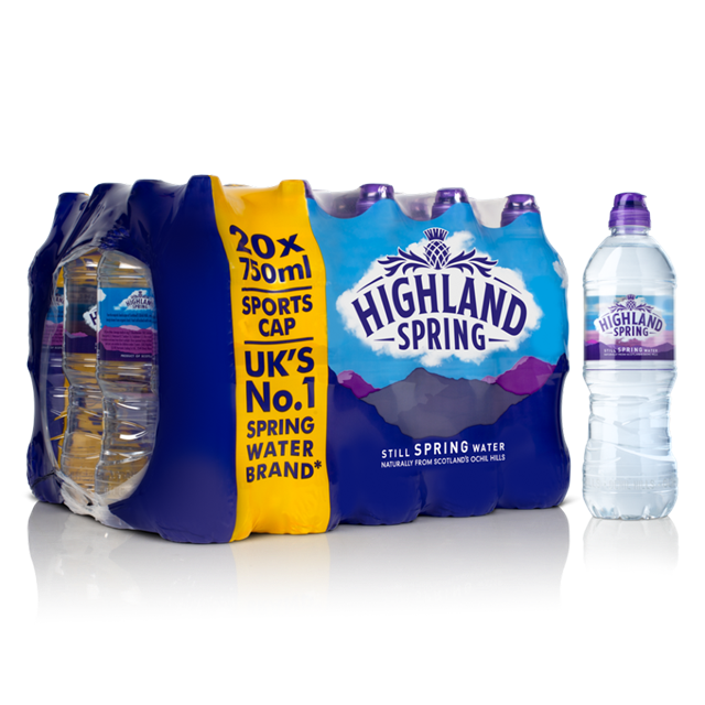 Highland Spring Still Water 750ml Sports Cap (20 Pack)