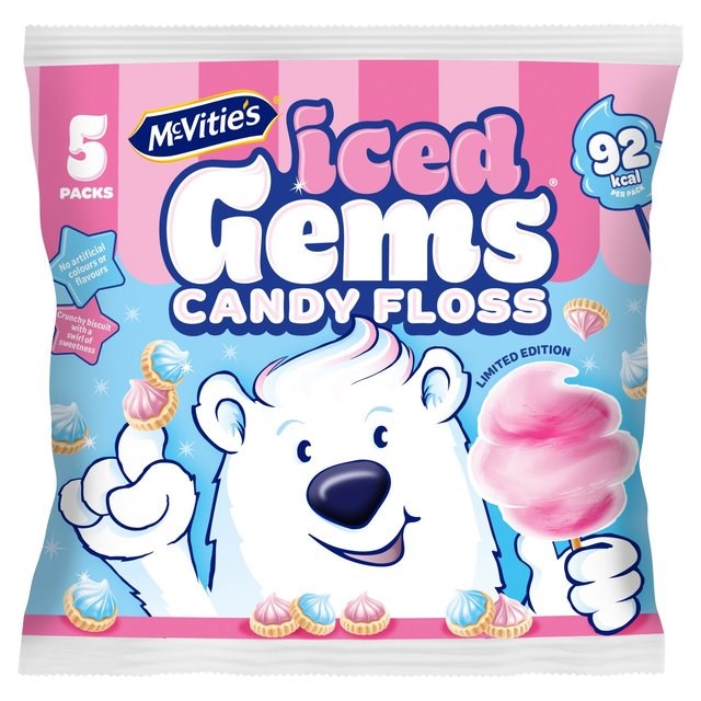 McVities Iced Gems Candy Floss Flavour 23g 7 x 5 Pack