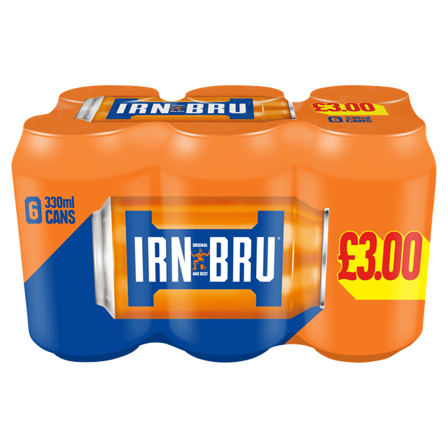 Barrs Irn Bru Cans 330ml 4 x 6 Pack £3.00