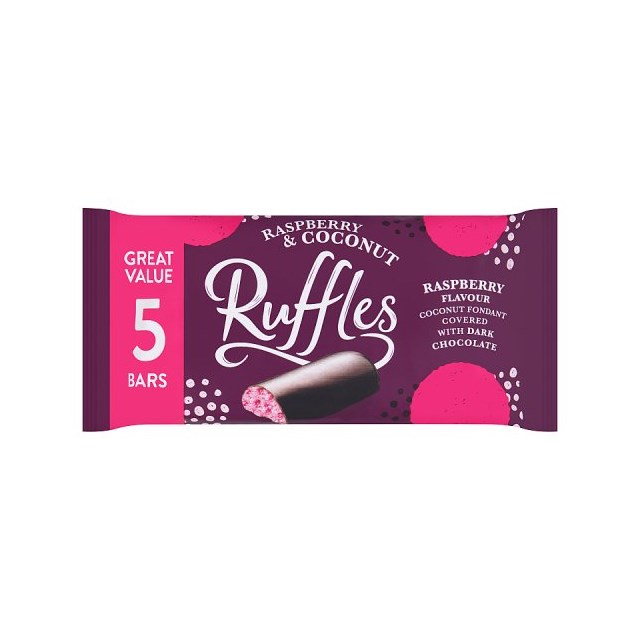 Jamesons Ruffle Bar Raspberry & Coconut Ruffle 130g 14 x 5 Pack