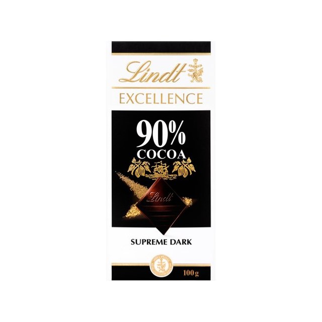 LINDT EXCELLENCE DARK 90% 100g (20 PACK) **HALF PRICE**