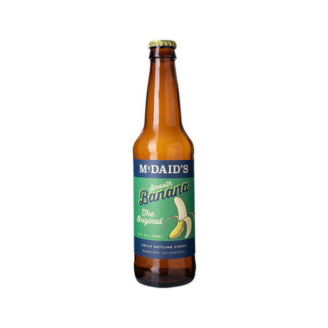 McDAIDS ORIGINAL BANANA GLASS BOTTLE 355ml (12 PACK) 24 SEPTEMBER DATED