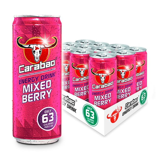 CARABAO ENERGY DRINK MIXED BERRY 330ml 69p (12 PACK)