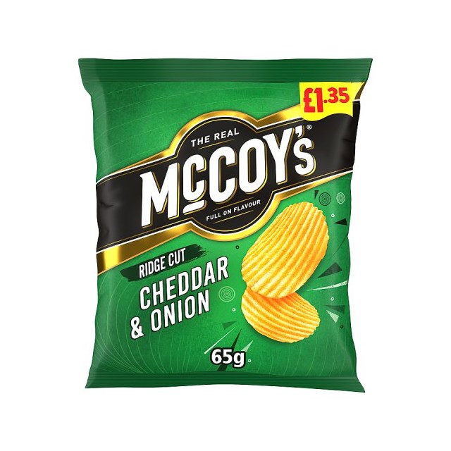 McCoys Cheddar & Onion 65g 20 Pack £1.35
