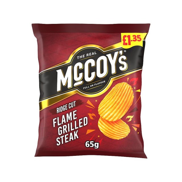 McCoys Flame Grilled Steak 65g 20 Pack £1.35