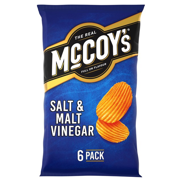 McCoys Crinkle Cut Crisps Salt & Malt Vinegar 25g 20 x 6 Pack