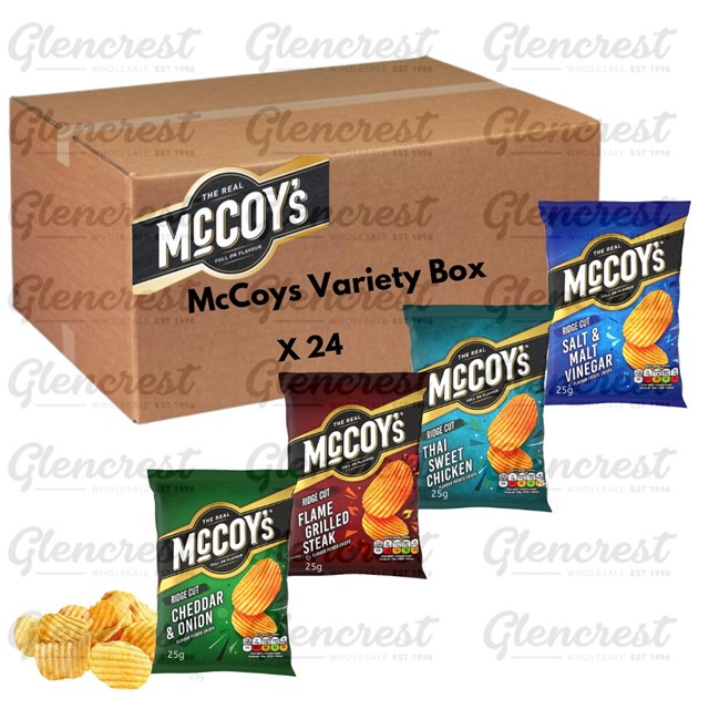 McCoys Crinkle Cut Crisps Variety Box 25g 24 Pack