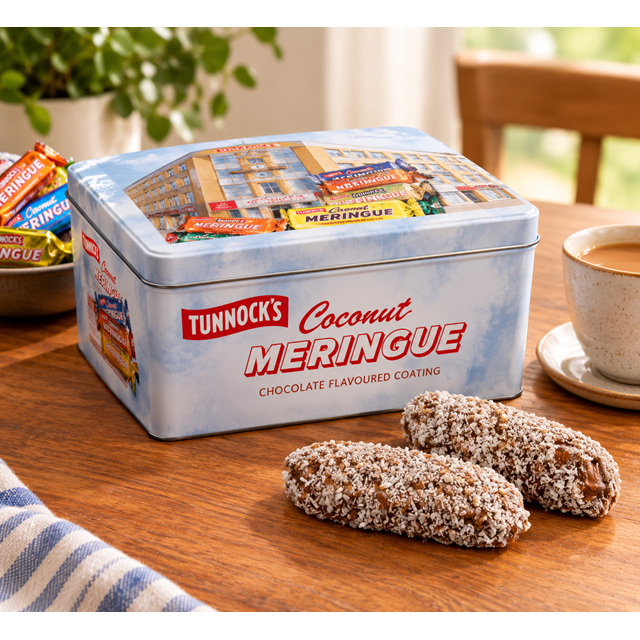 Tunnocks Meringues Gift Tin with 18 Meringues 16g 18 Pack