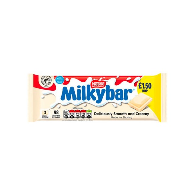Nestle Milkybar White Chocolate 90g 20 Pack £1.50