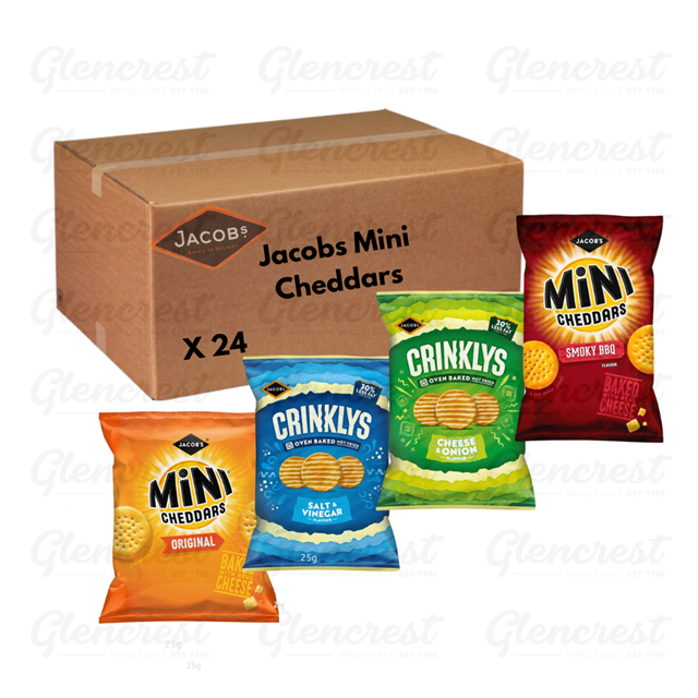 Jacobs Mini Cheddars Variety Box 23g 24 Pack