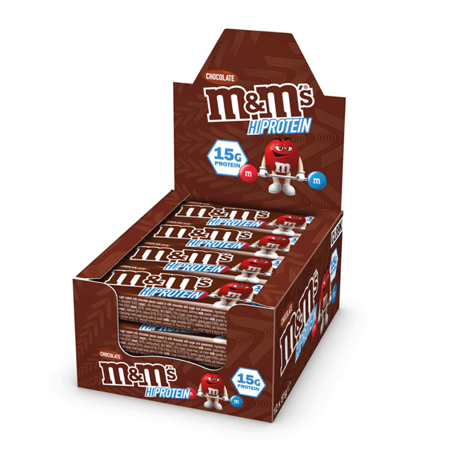 M&M's Hi Protein Bar Milk Chocolate 15g Protein 51g 12 Pack