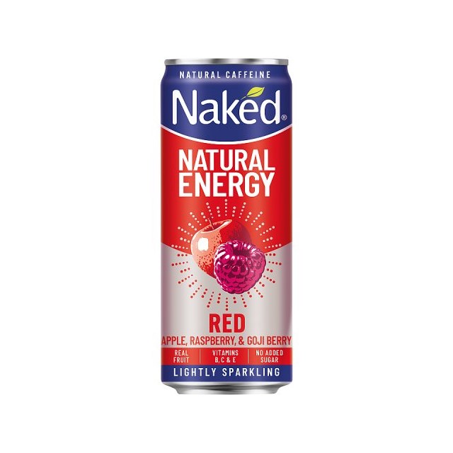 Naked Natural Energy Drink Red Apple Raspberry & Goji Berry 250ml 12 Pack