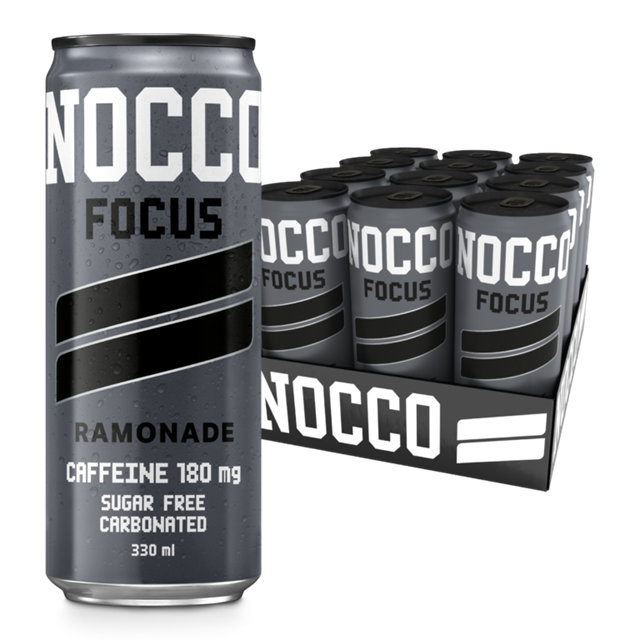 Nocco Focus Energy Drink Ramonade 330ml 12 Pack