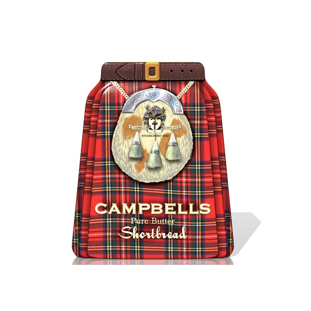 Campbells All Butter Shortbread Kilt Shaped Tin 85g (12 Pack)