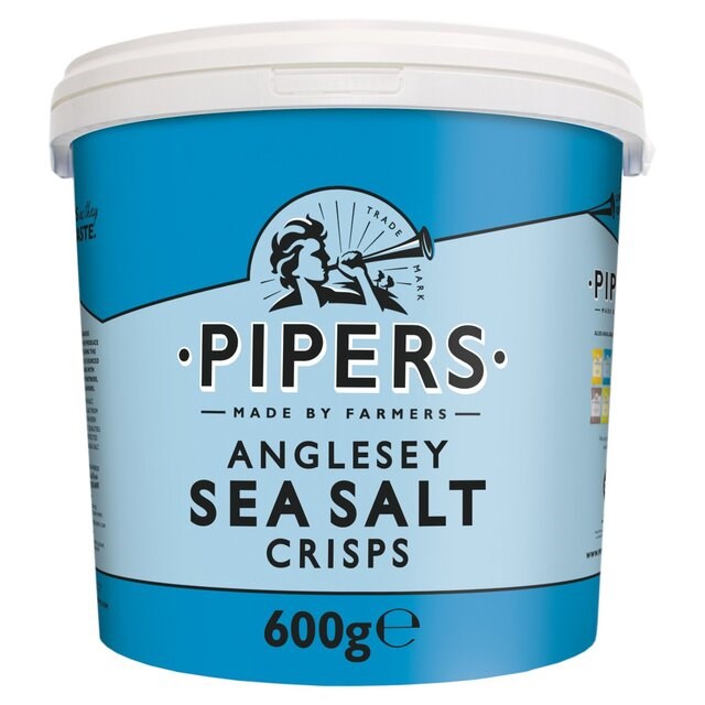 Pipers Crisps Anglesey Sea Salt Giant 600g Tub