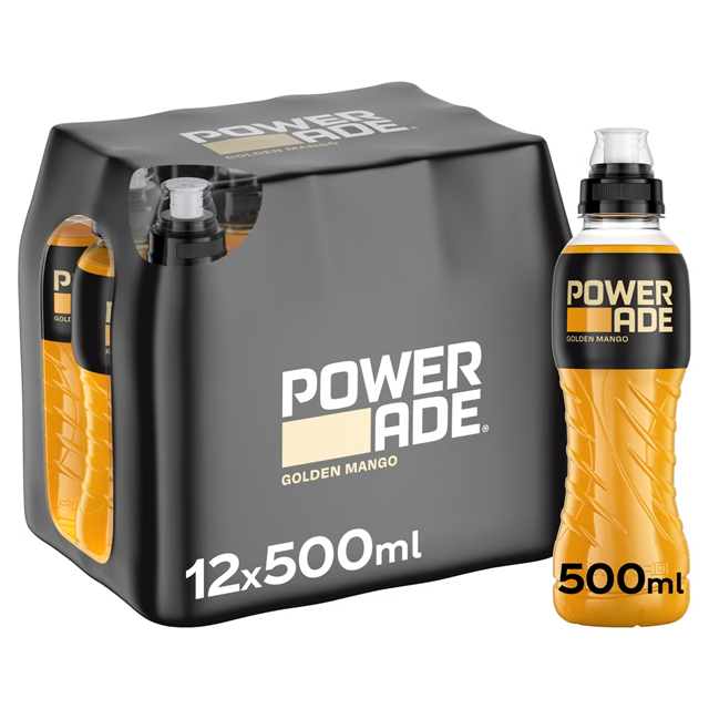 Powerade Golden Mango Sports Energy Drink 500ml 12 Pack